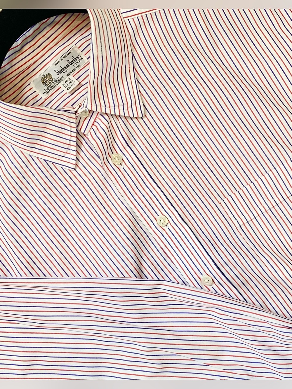 Stephens Brothers London Royal Warrant French Cuff Banker Stripe Luxury Shirt